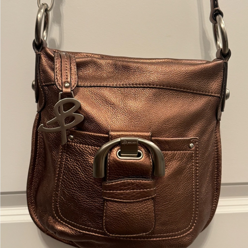 LAST CHANCE SALE‼️ B Makowsky Bronze Pebble Leather Crossbody/Shoulder Bag